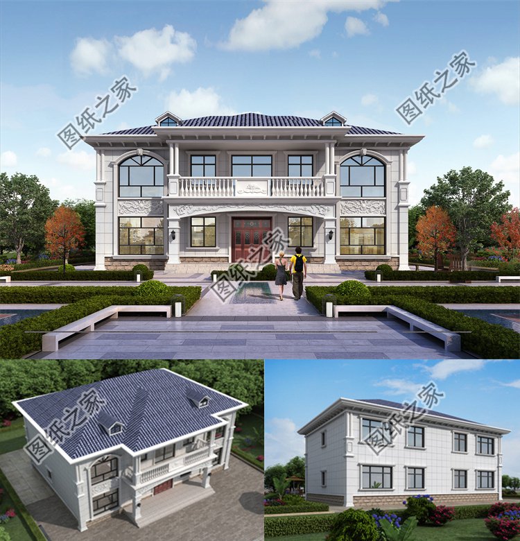 對稱型歐式別墅設(shè)計圖效果圖