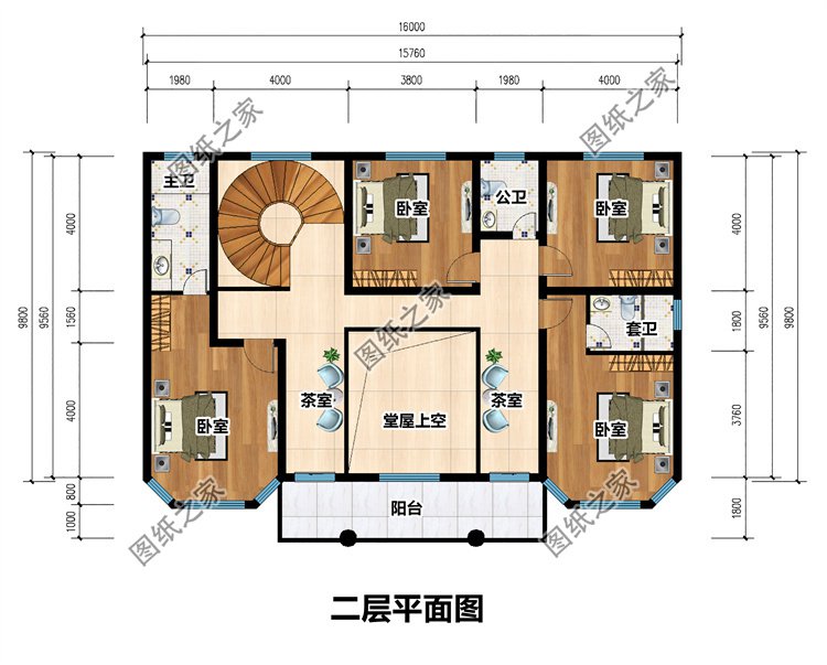 三層法式別墅設計圖二層
