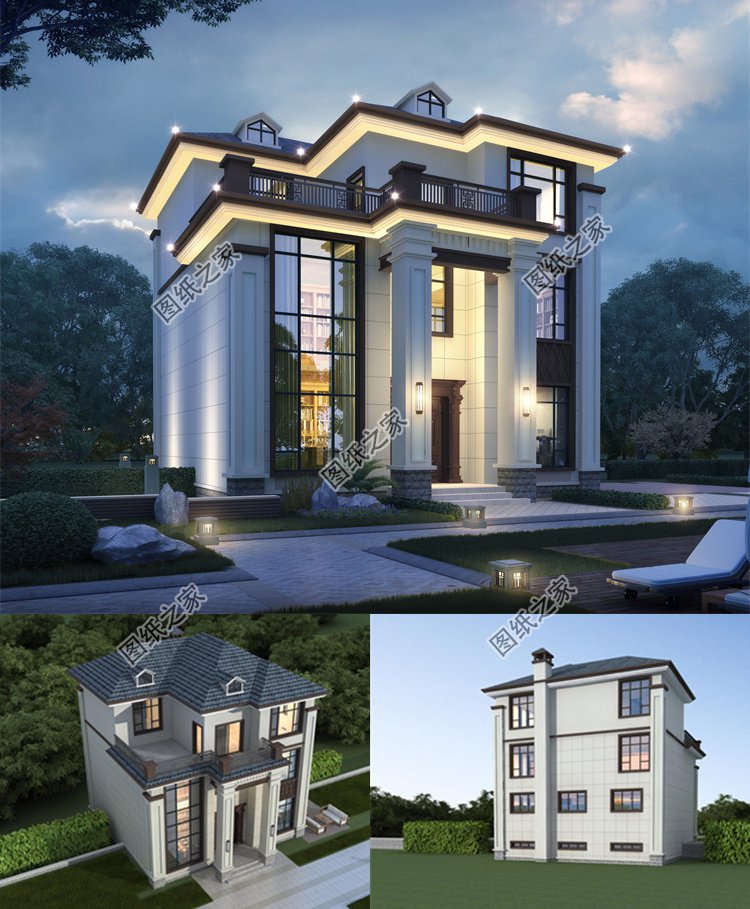 三層農(nóng)村自建別墅效果圖