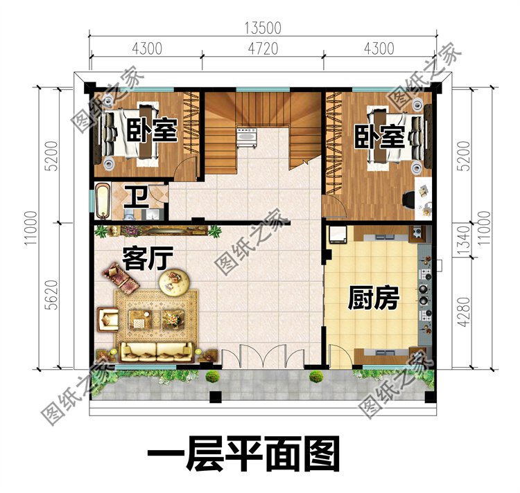 三層別墅設(shè)計一層