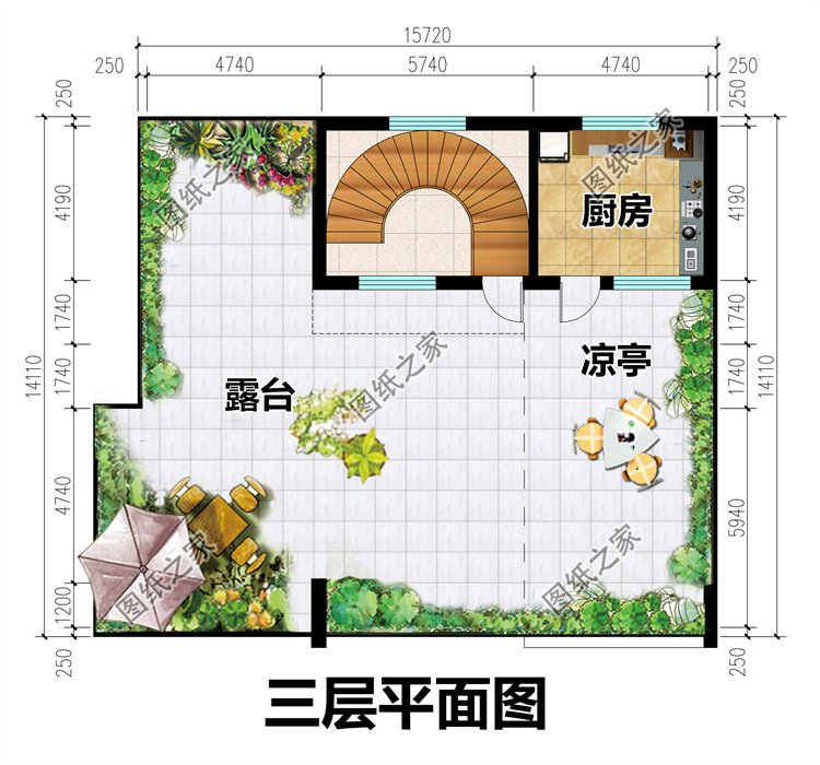 時(shí)尚現(xiàn)代三層農(nóng)村別墅三層