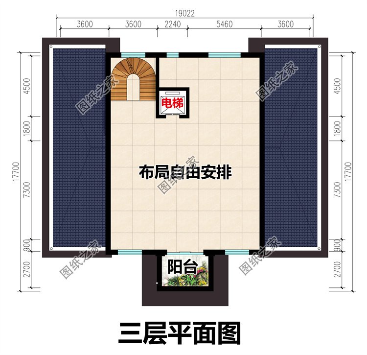 新中式三層農(nóng)村別墅三層