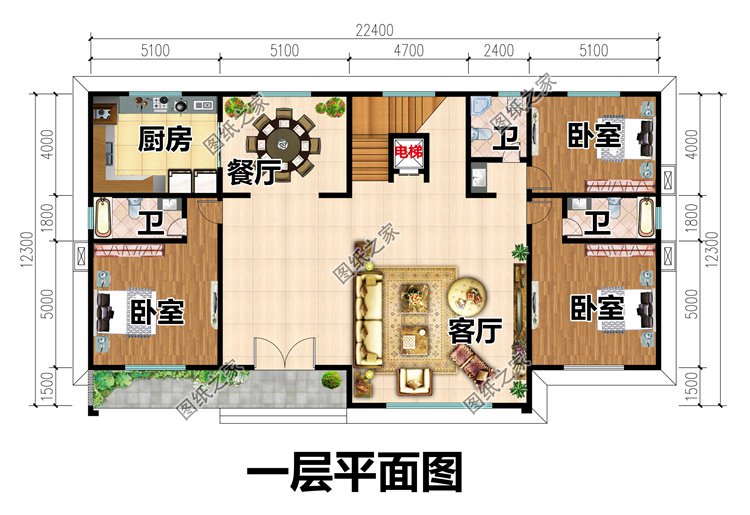 三層平頂現(xiàn)代風(fēng)格一層
