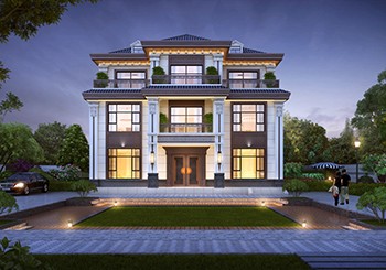 歐式三層農(nóng)村別墅設(shè)計(jì)圖，占地130平方米自建房，低調(diào)又奢華鄉(xiāng)村別墅