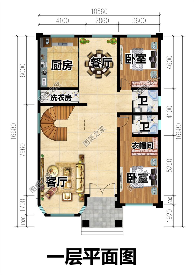 農(nóng)村建的小別墅一層