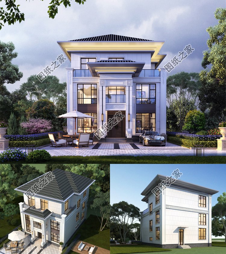 歐式三層農(nóng)村建房案例效果圖