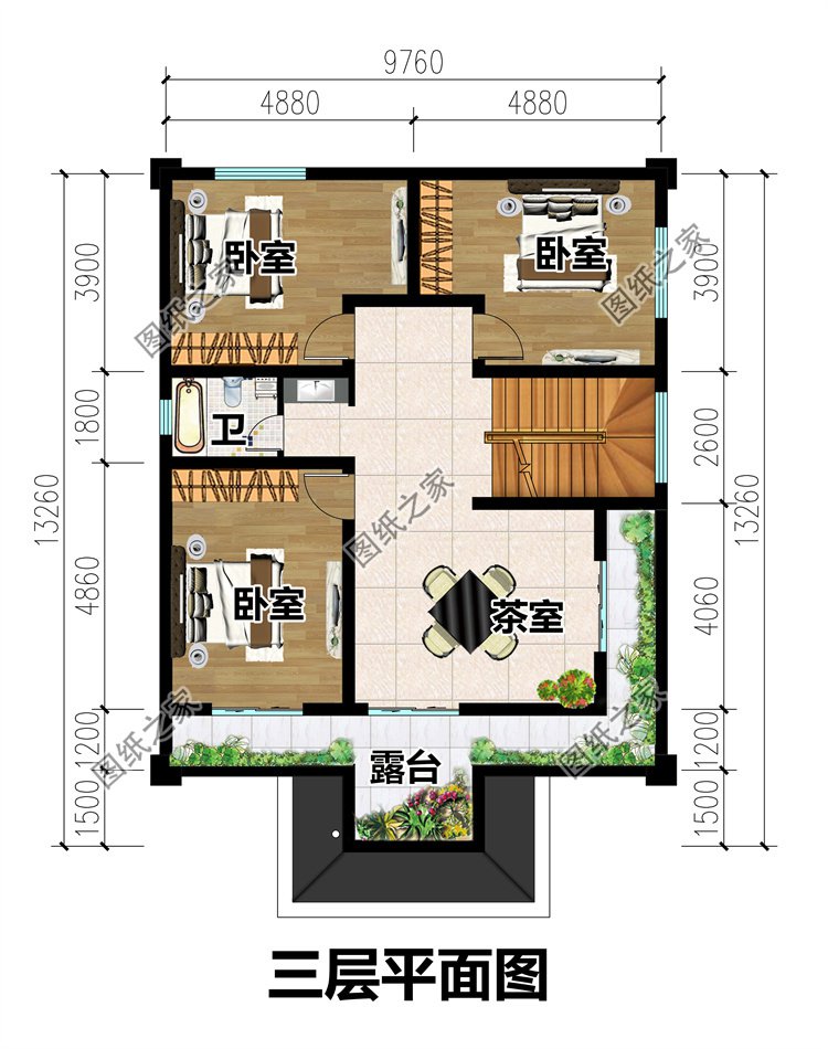 歐式三層農(nóng)村建房案例三層