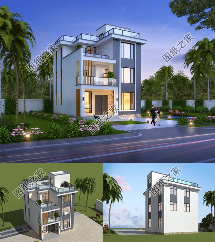 三層現(xiàn)代時(shí)尚風(fēng)別墅效果圖