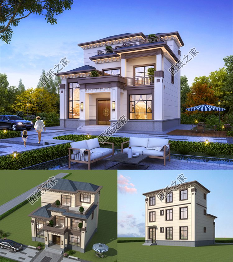 三層農(nóng)村別墅設(shè)計(jì)圖效果圖