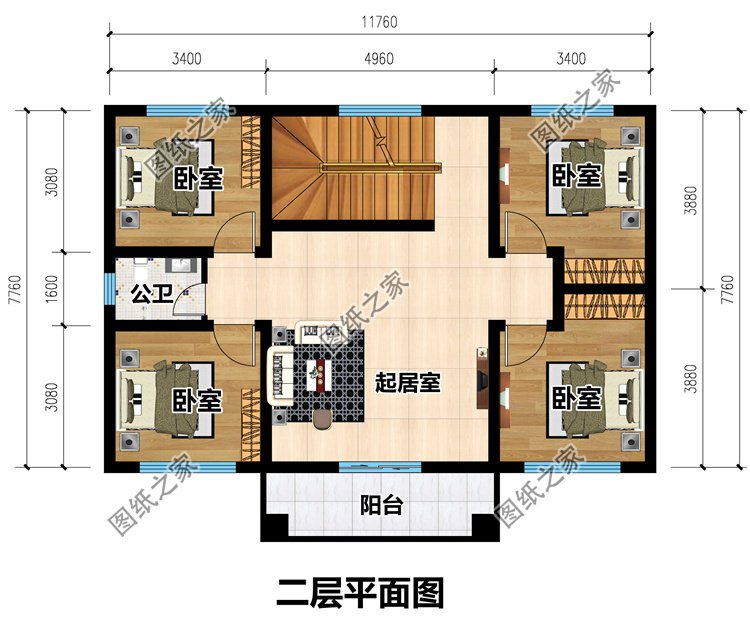 精選徽派三層別墅二層