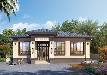 一層農(nóng)村自建房別墅設(shè)計圖，簡潔時尚的設(shè)計，給父母建養(yǎng)老房