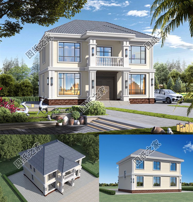 二層農(nóng)村別墅設(shè)計圖效果圖