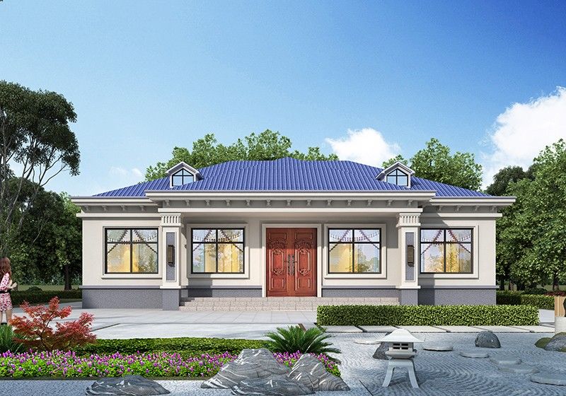 一層帶小院自建房設計，穩(wěn)重經(jīng)濟，適合老人自住養(yǎng)老