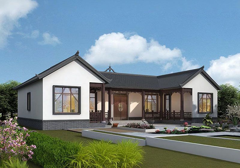 自建一層三合院別墅圖，雅致鄉(xiāng)村居造價(jià)經(jīng)濟(jì)，南北通透更宜居！