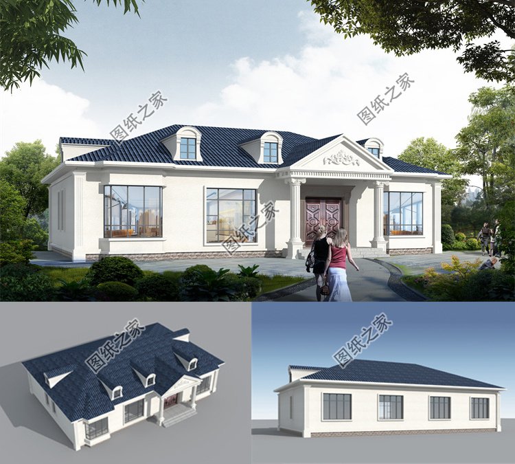 實(shí)用一層別墅設(shè)計(jì)圖效果圖