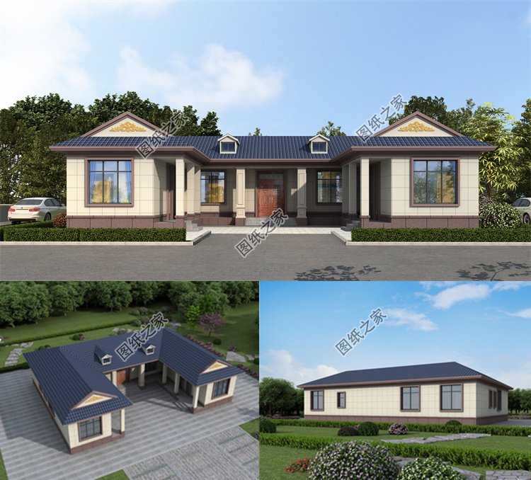 農(nóng)村一層中式別墅設(shè)計(jì)圖效果圖