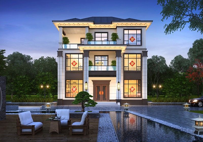 經(jīng)典三層別墅設(shè)計(jì)圖，時(shí)尚典雅美觀(guān)大氣，新農(nóng)村自建的理想之選