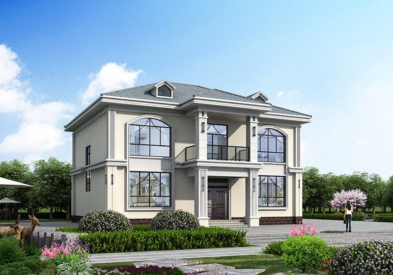 最耐看的二層別墅設(shè)計圖，15米寬12米深，方正大氣經(jīng)濟(jì)美觀！