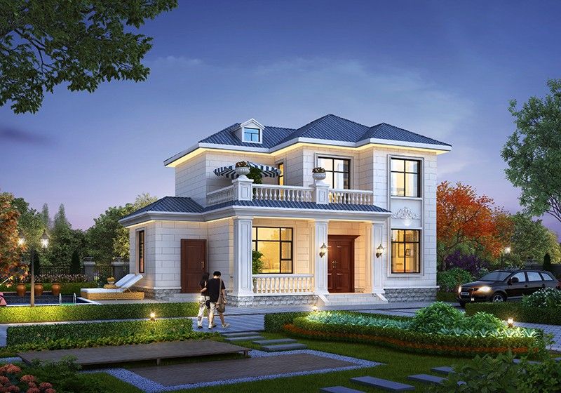 農(nóng)村建房二樓設(shè)計(jì)圖，占地百平帶配房設(shè)計(jì)，顏值高布局好