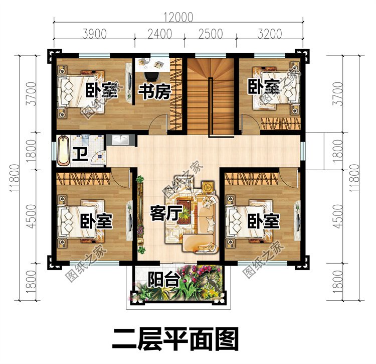 兩層三間農(nóng)村自建房圖3