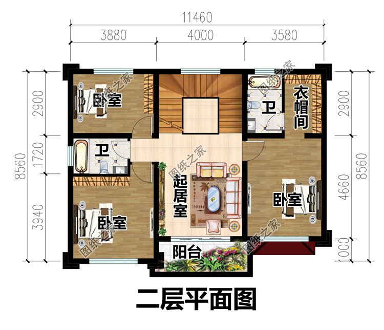 95平米二層必蓋戶型圖3