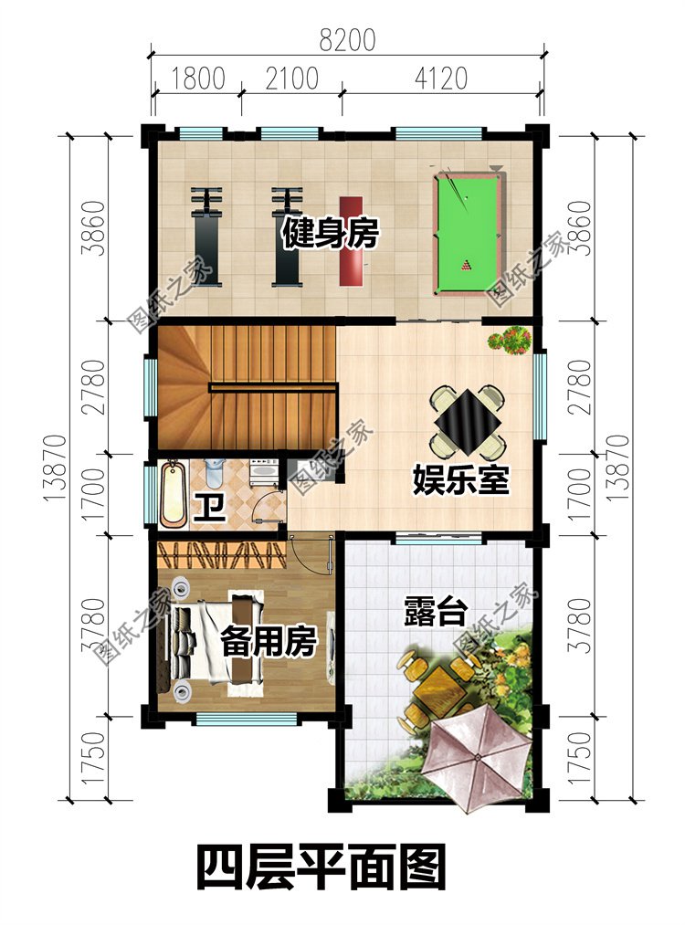 兩開間四層歐式風(fēng)別墅5