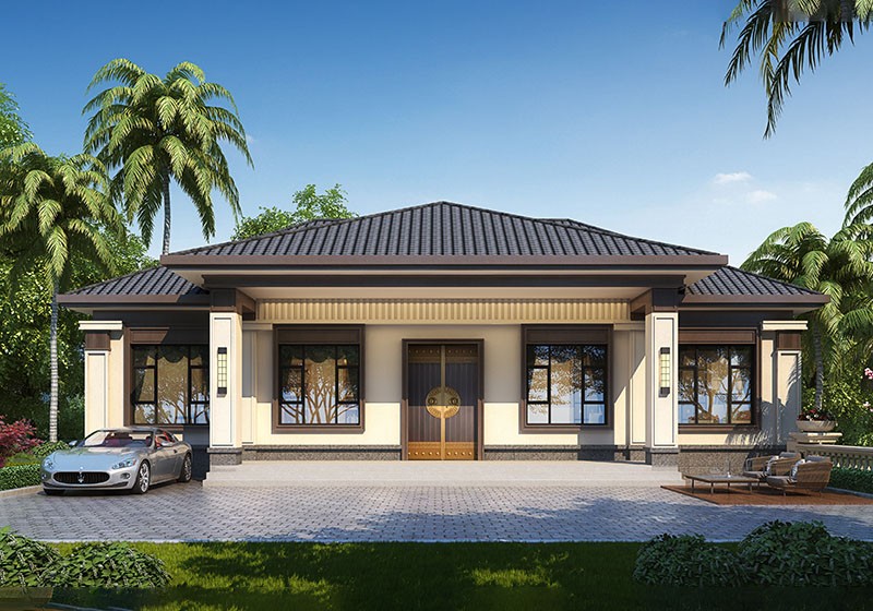 18米乘10米一層農(nóng)村自建房設(shè)計(jì)圖，大方耐看符合傳統(tǒng)對(duì)稱(chēng)美