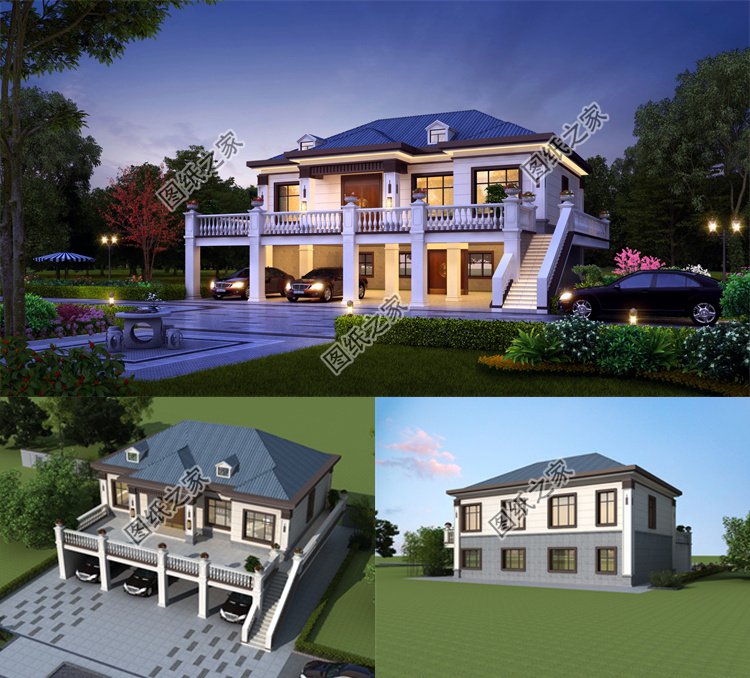 一層帶架空層的農(nóng)村別墅1