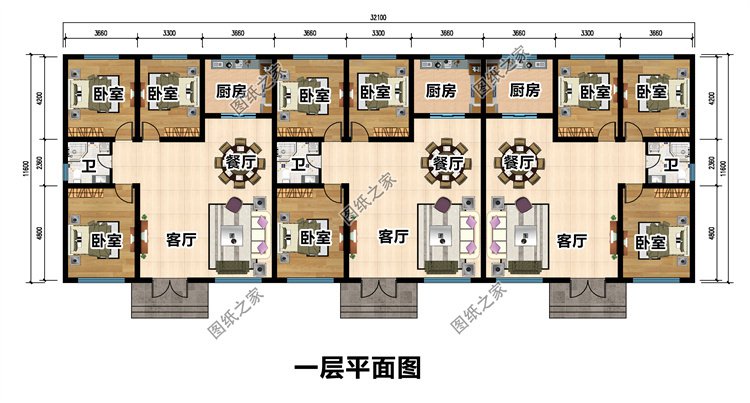 兄弟三拼別墅設(shè)計(jì)圖2