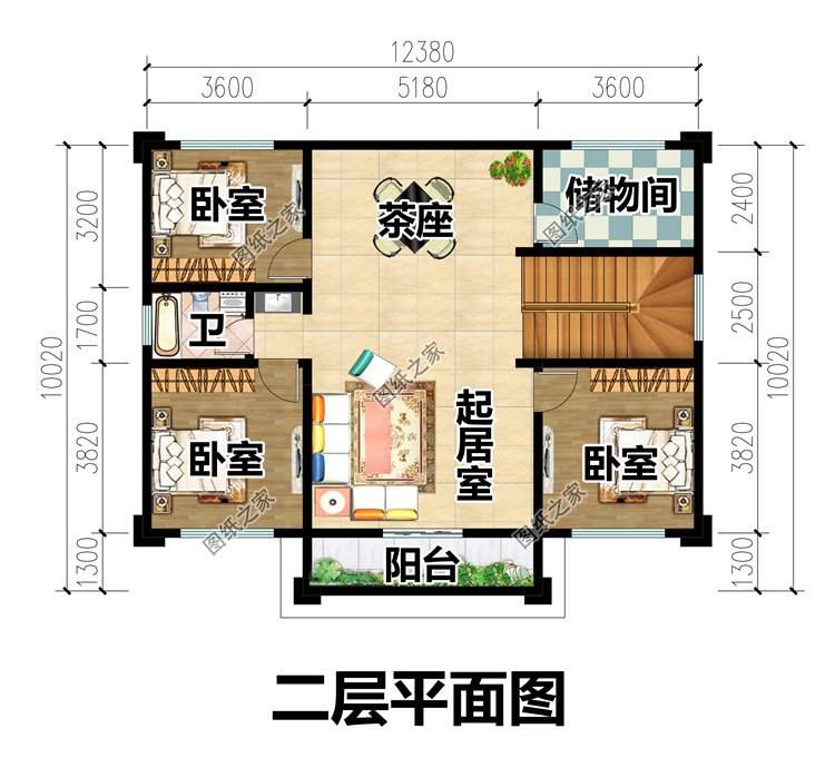 三間二層最好看別墅設(shè)計圖3
