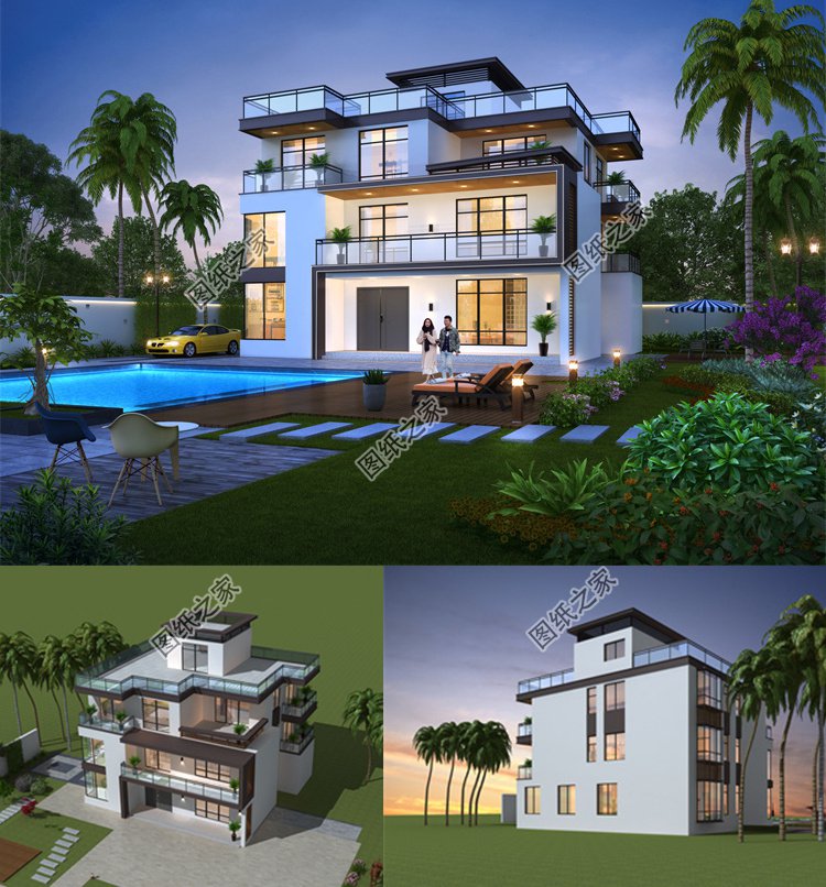 現(xiàn)代風(fēng)三層別墅設(shè)計(jì)圖1