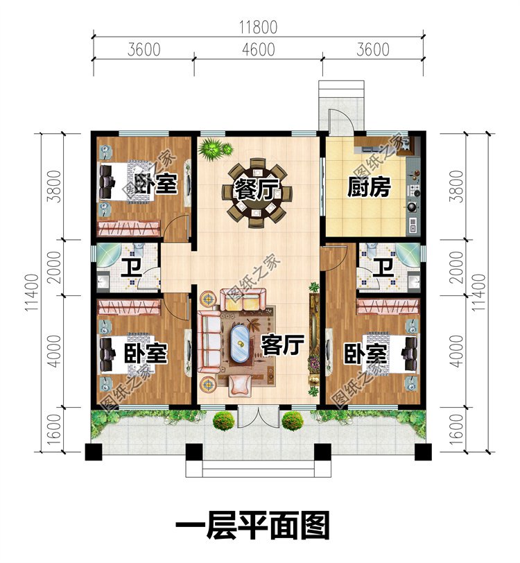 農(nóng)村一層平房設計圖2