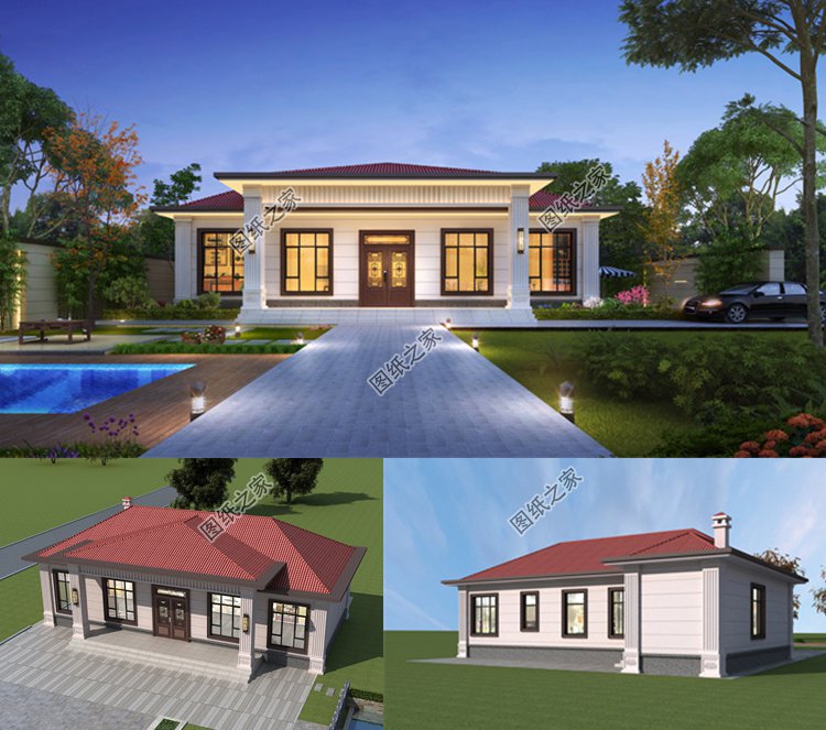 一層四開(kāi)間自建房設(shè)計(jì)1