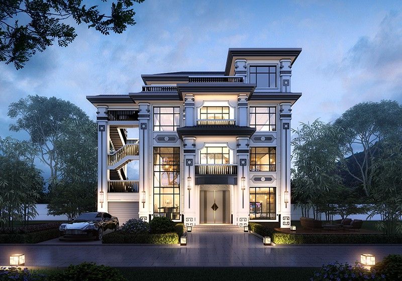 四層自建別墅設(shè)計(jì)圖，有車(chē)庫(kù)帶露臺(tái)，時(shí)尚大氣給你一個(gè)五星級(jí)的家！