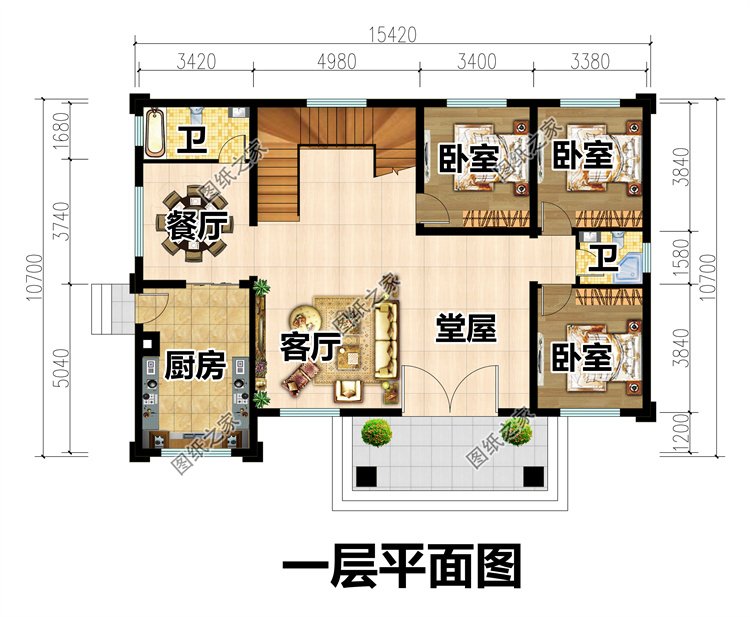 四開(kāi)間二層別墅2