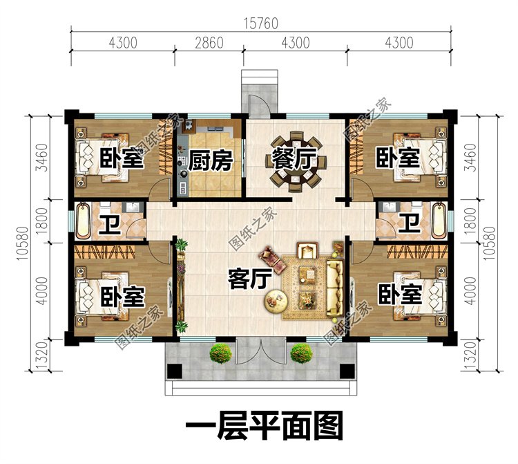 農(nóng)村一層養(yǎng)老別墅設(shè)計圖2