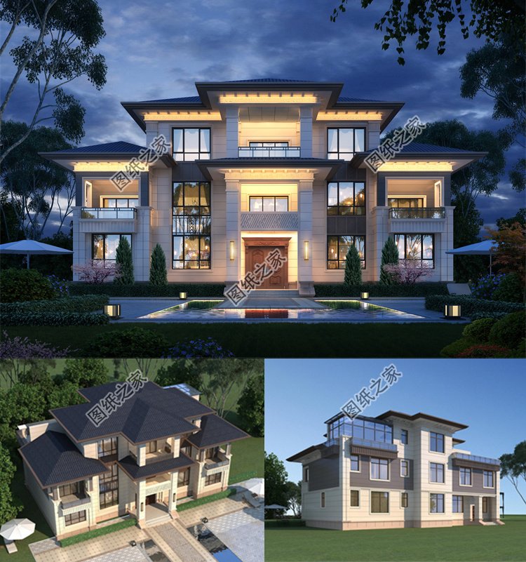 五開間農(nóng)村別墅設(shè)計圖1