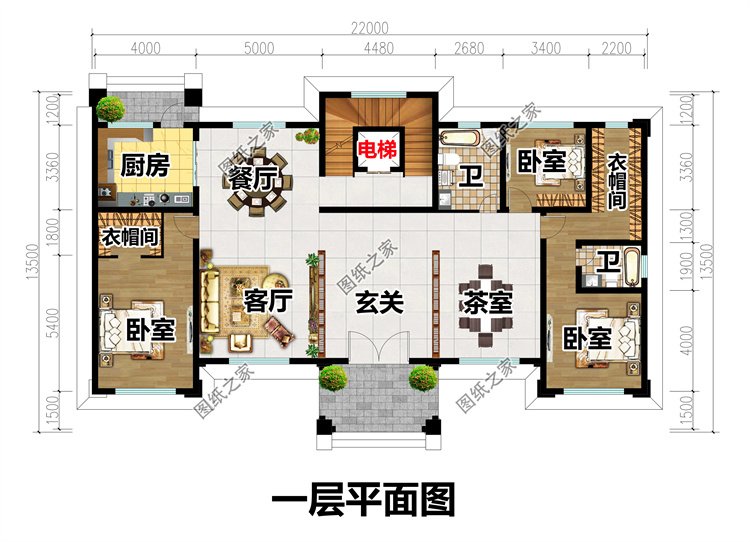 五開間農(nóng)村別墅設(shè)計圖2