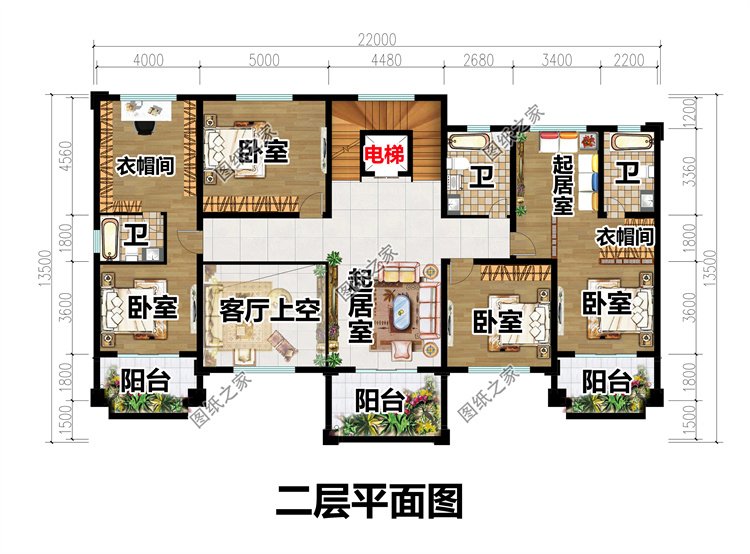 五開間農(nóng)村別墅設(shè)計圖3