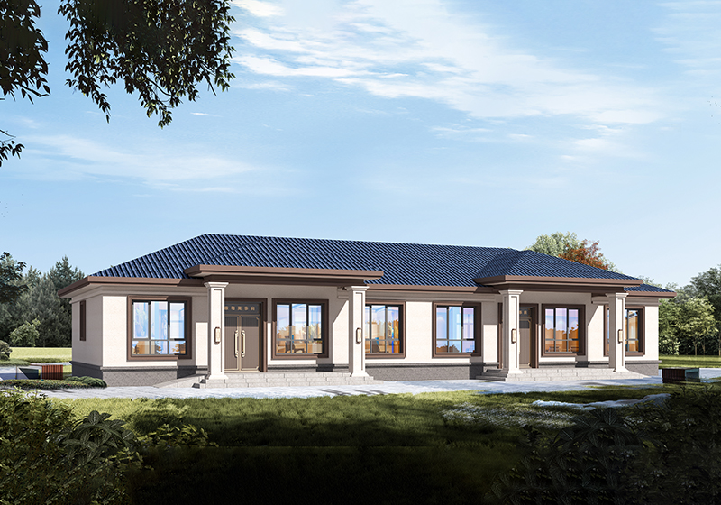 一層雙拼別墅獨立入戶+共用墻，兄弟合建，施工隊直呼太省料